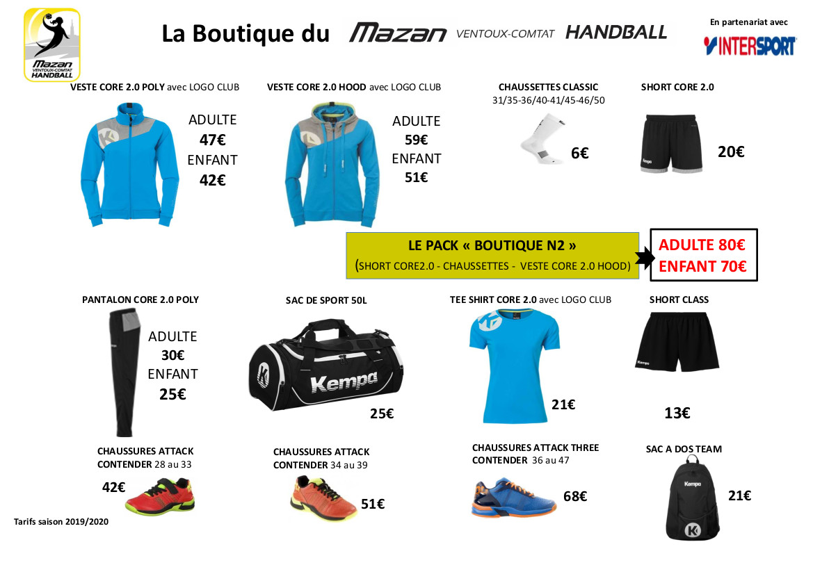 boutique produits club handball mazan